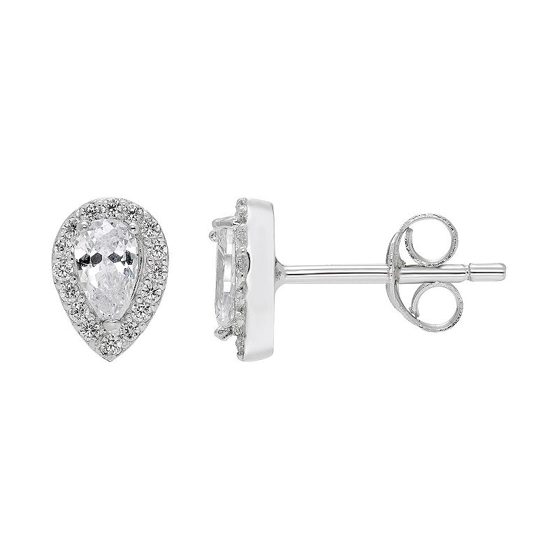 Diamond Splendor Cubic Zirconia & Diamond Accent Teardrop Stud Earrings, Wo