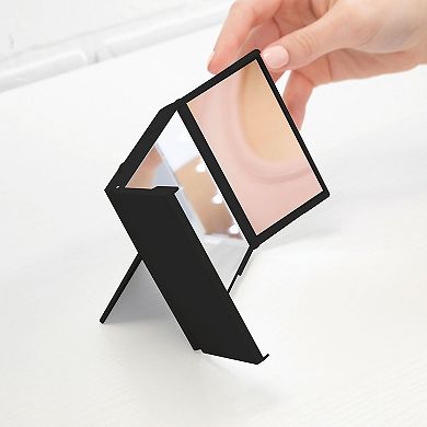 Thinkspace Tri-Fold LED Makeup Mirror in Black