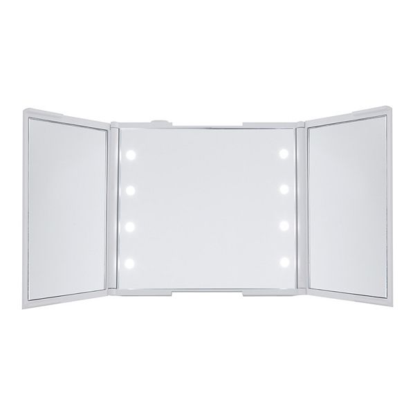 Glotech Compact Tri Fold Led Makeup, Tri Fold Vanity Mirror With Lights