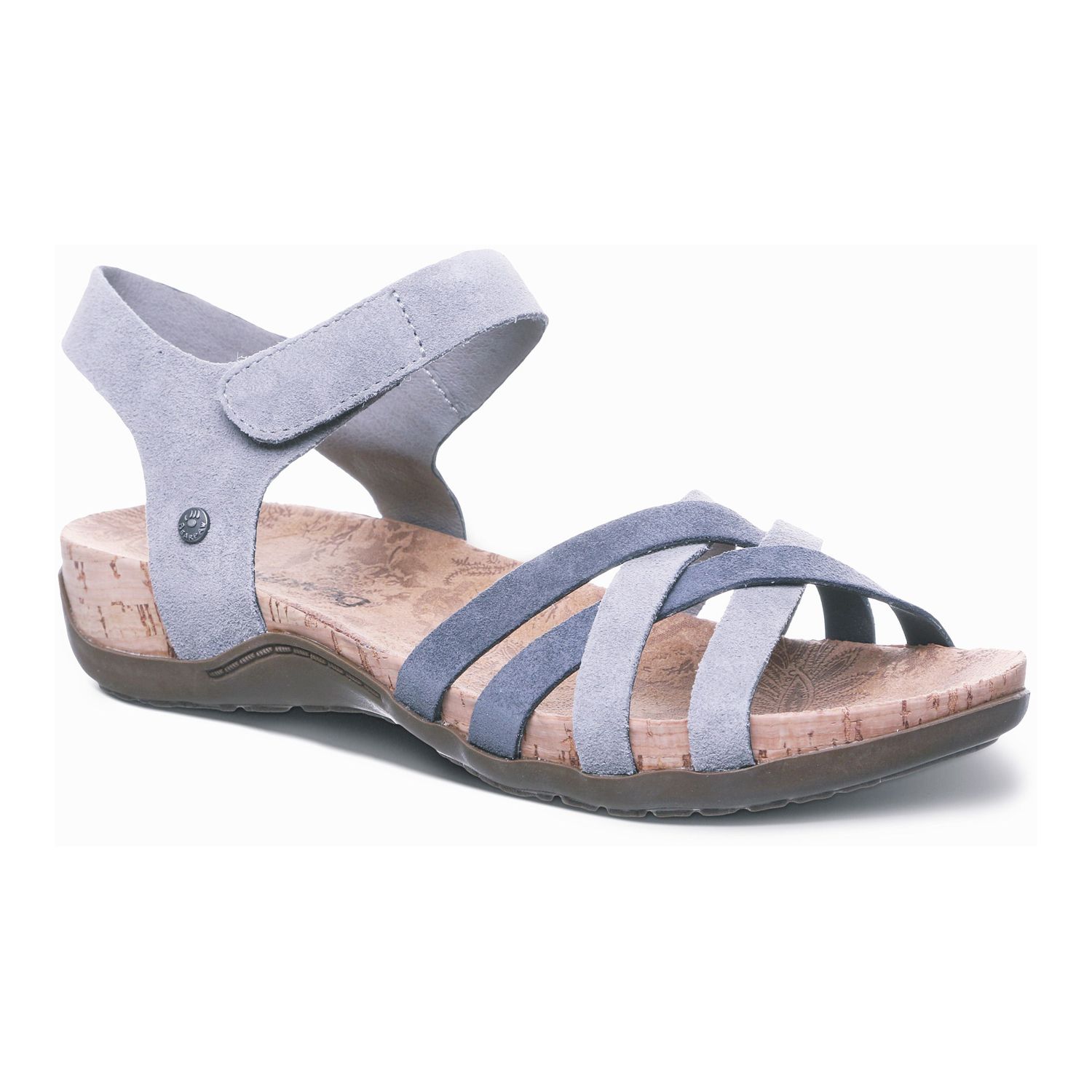 gray strappy sandals