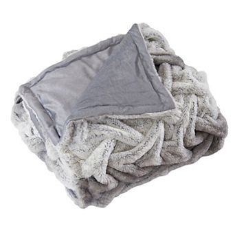 Classic Elegance Modern Threads Faux Fur Braided Throw Blanket
