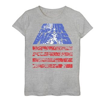 Girls 7-16 Star Wars Red, White & Blue July 4th Tee