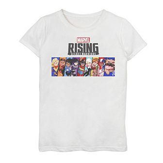 Girls 7-16 Marvel Rising Secret Warriors Portrait Panel Logo Tee