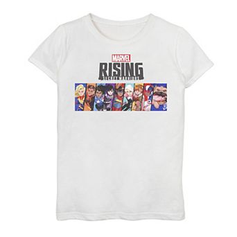 Girls 7-16 Marvel Rising Secret Warriors Portrait Panel Logo Tee