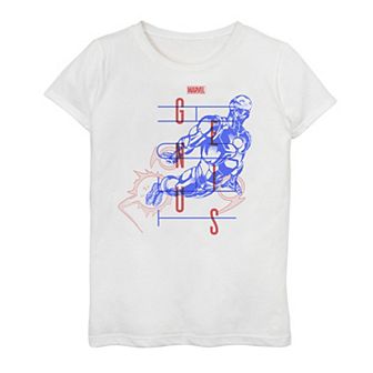 Girls 7-16 Marvel Iron Man Genius Sketch Bold Poster Tee