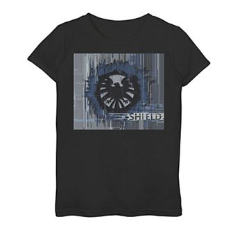 Girls 7-16 Marvel S.H.I.E.L.D Glitched Poster Tee