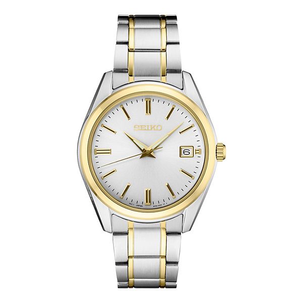 Seiko Men's Essentials Two Tone Watch with White Dial - SUR312