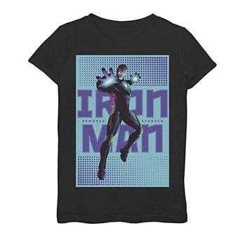 Girls 7-16 Marvel Iron Man Halftone Pop Art Poster Tee