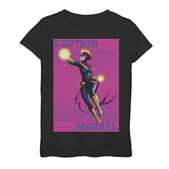 Girls 7-16 Marvel Captain Marvel Halftone Pop Art Poster Graphic Tee