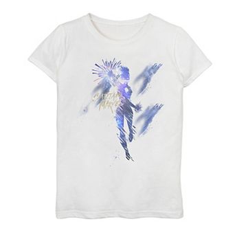 Girls 7-16 Marvel Captain Marvel Silhouette Watercolor Poster Tee
