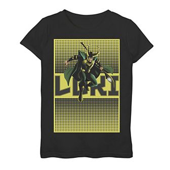 Girls 7-16 Marvel Loki Halftone Pop Art Poster Tee