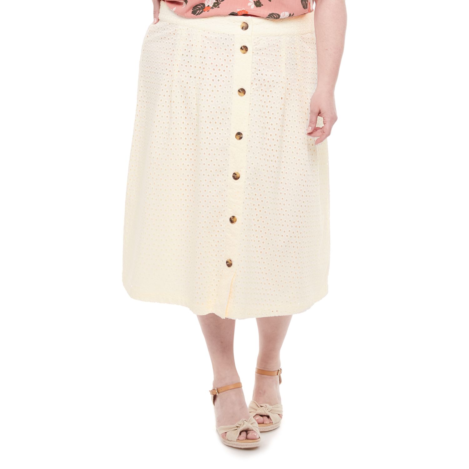 white midi skirt plus size