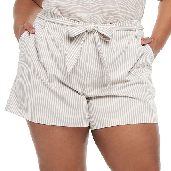 Plus Size EVRI™ Paperbag Waist Shorts