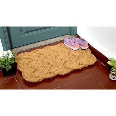 RugSmith Natural Handcrafted Handknotted Coir Doormat