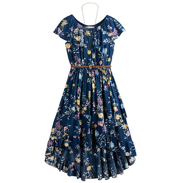 Girls 7 16 Knit Works Ruffled Boho Dress