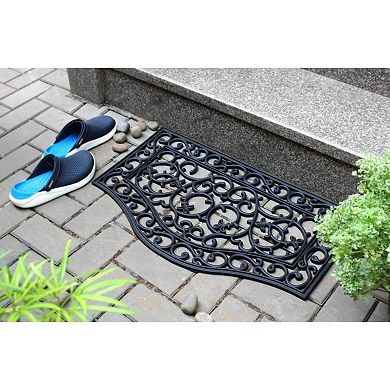 RugSmith Moulded Rubber Trellis Rectangle Doormat