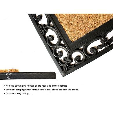RugSmith Natural Moulded Rubber Coir Irongate Doormat