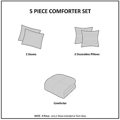 Intelligent Design Serena Metallic Animal Printed Comforter and Coordinating Pillows