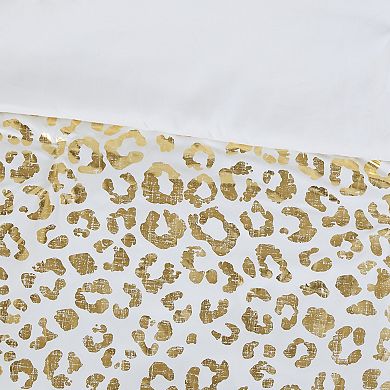 Intelligent Design Serena Metallic Animal Printed Duvet Cover Set with Coordinating Pillows