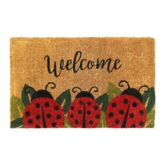 RugSmith Handloom Woven & Printed Ladybug Coir Doormat