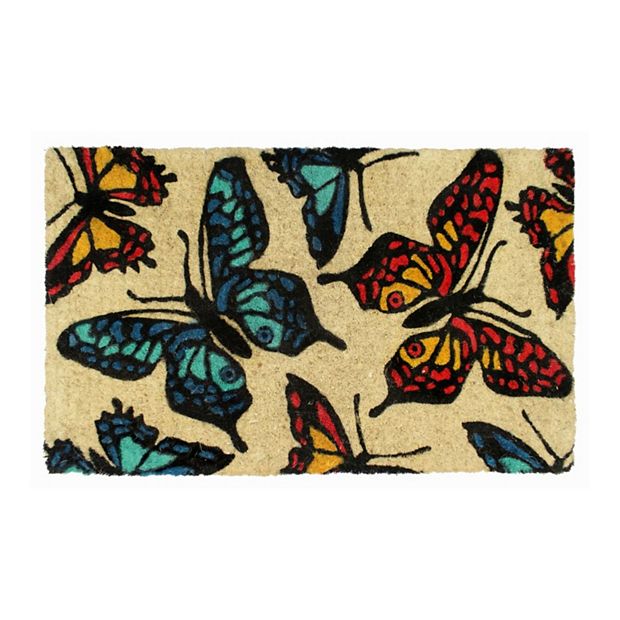 Butterfly Coir Plush Doormat