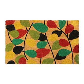 RugSmith Machine Tufted Colorful Vine Coir Doormat