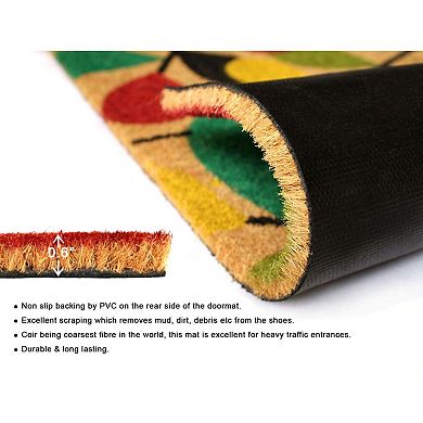 RugSmith Machine Tufted Colorful Vine Coir Doormat