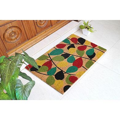 RugSmith Machine Tufted Colorful Vine Coir Doormat