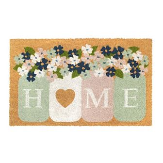RugSmith Machine Tufted Home Mason Jar Coir Doormat