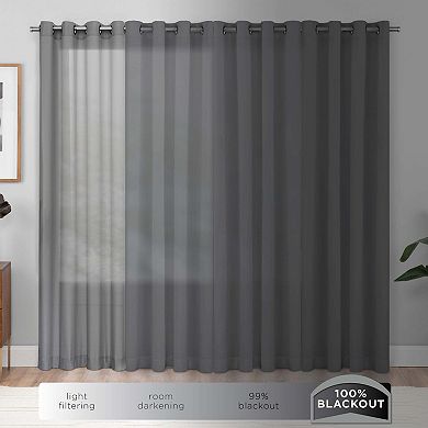 eclipse Absolute Zero Nora Geo Embroidery 100% Blackout 1-Panel Window Curtain