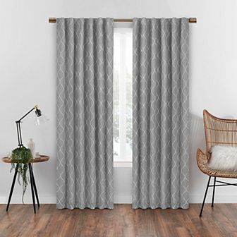eclipse Absolute Zero Nora Geo Embroidery 100% Blackout 1-Panel Window Curtain