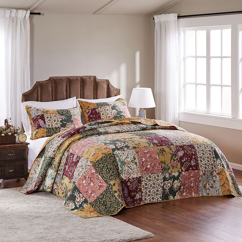 Greenland Home Fashions Antique Chic Bedspread and Sham Set, Multicolor, Ki