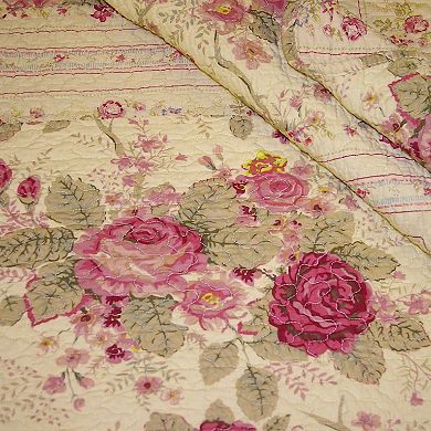 Greenland Home Fashions Antique Rose Quilt and Sham Set