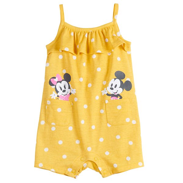 NEW Minnie Mouse Baby Girls Ruffle Romper Sunsuit Jumpsuit 