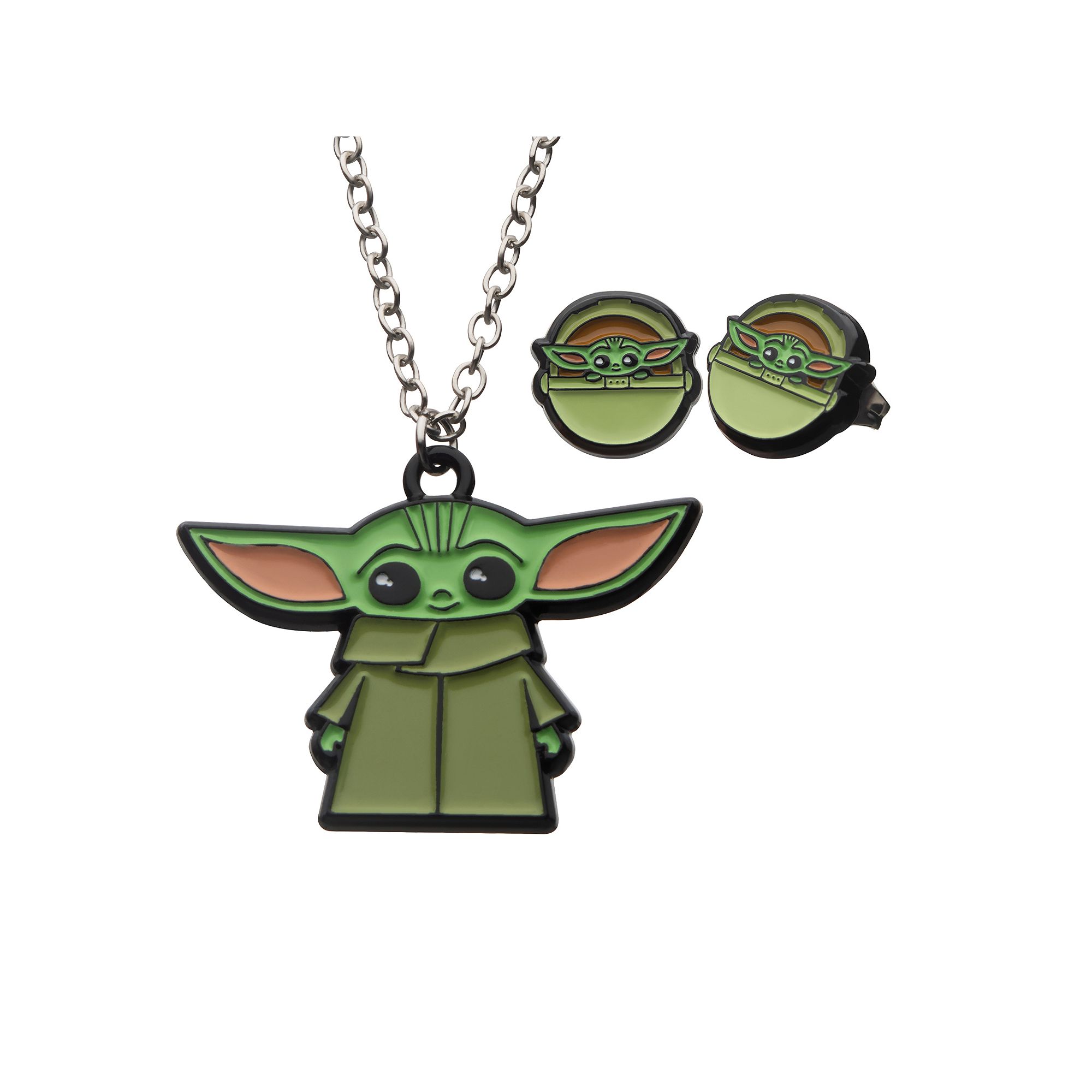 Star Wars The Mandalorian The Child Earring & Necklace Set, Womens, Size: