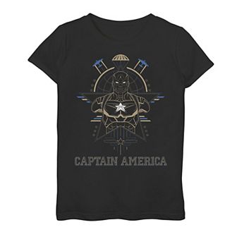 Girls 7-16 Marvel Captain America Outline Tee