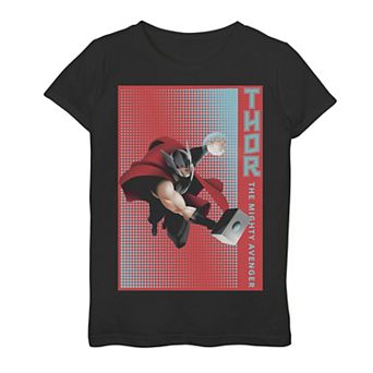 Girls 7-16 Marvel Thor The Mighty Avenger Pop Art Poster Tee