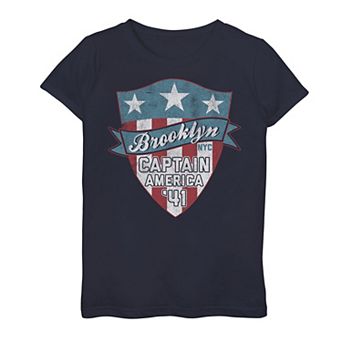 Girls 7-16 Marvel Captain America Brooklyn Shield Tee
