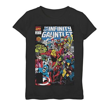 Girls 7-16 Marvel D23 Exclusive Vintage Infinity Gauntlet Comic Cover Graphic Tee