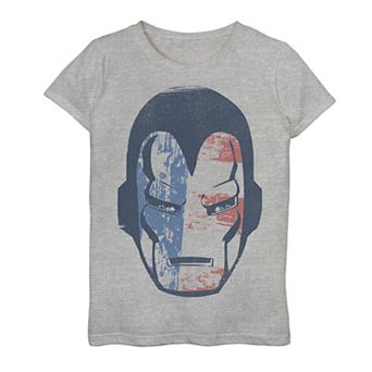 Girls 7-16 Marvel Iron Man American Flag Face Vintage Graphic Tee