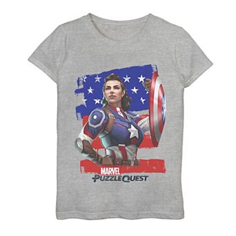 Girls 7-16 Marvel Puzzle Quest Peggy Carter Tee
