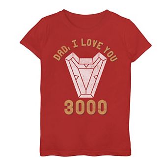 Girls 7-16 Marvel Iron Man "Dad I Love You 3000" Tee
