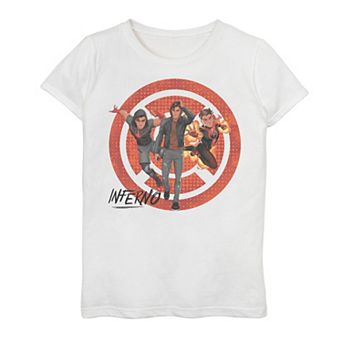 Girls 7-16 Marvel Rising Secret Warriors Inferno Symbol Collage Tee