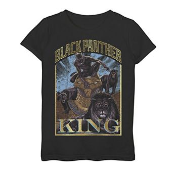 Girls 7-16 Marvel Black Panther King Cat Poster Graphic Tee