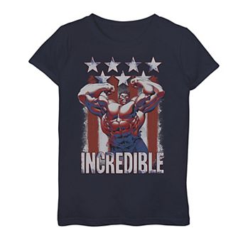 Girls 7-16 Marvel Hulk Incredible Stars and Stripes Graphic Tee