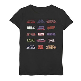 Girls 7-16 Marvel Character Logo Tee