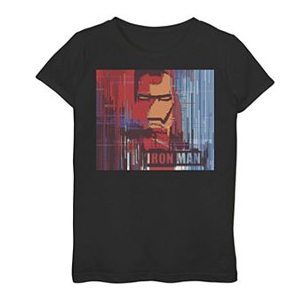 Girls 7-16 Marvel Iron Man Glitched Poster Tee