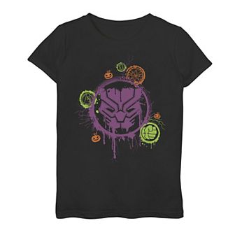 Girls 7-16 Marvel Black Panther Paint Splatter Halloween Tee