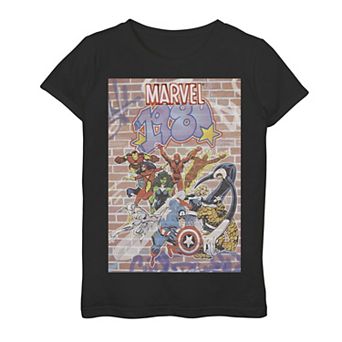 Girls 7-16 Marvel D23 Exclusive 1980 Graffiti Poster Tee