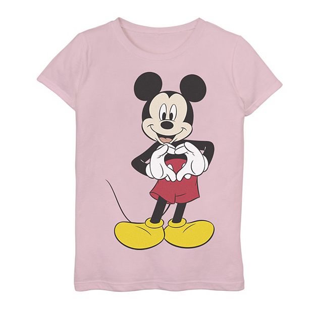 Disney's Mickey Mouse Girls 7-16 Heart Hands Pose Tee